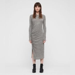 All Saints Tina Midi Long Sleeve Dress
